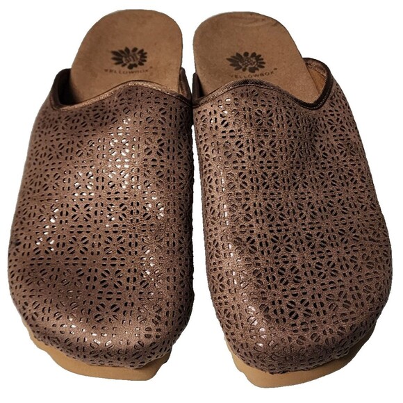 Yellowbox Madwell Laser Cut Clogs Size 10 Brown Comfort - Picture 2 of 7